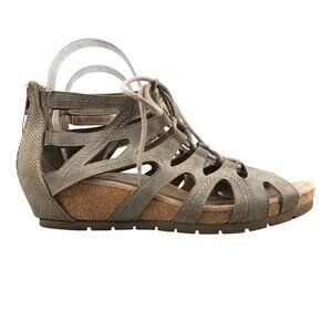 Earth Spirit Women's Size 9.5 Kendra Brown Faux Suede Lace-Up Gladiator Sandals